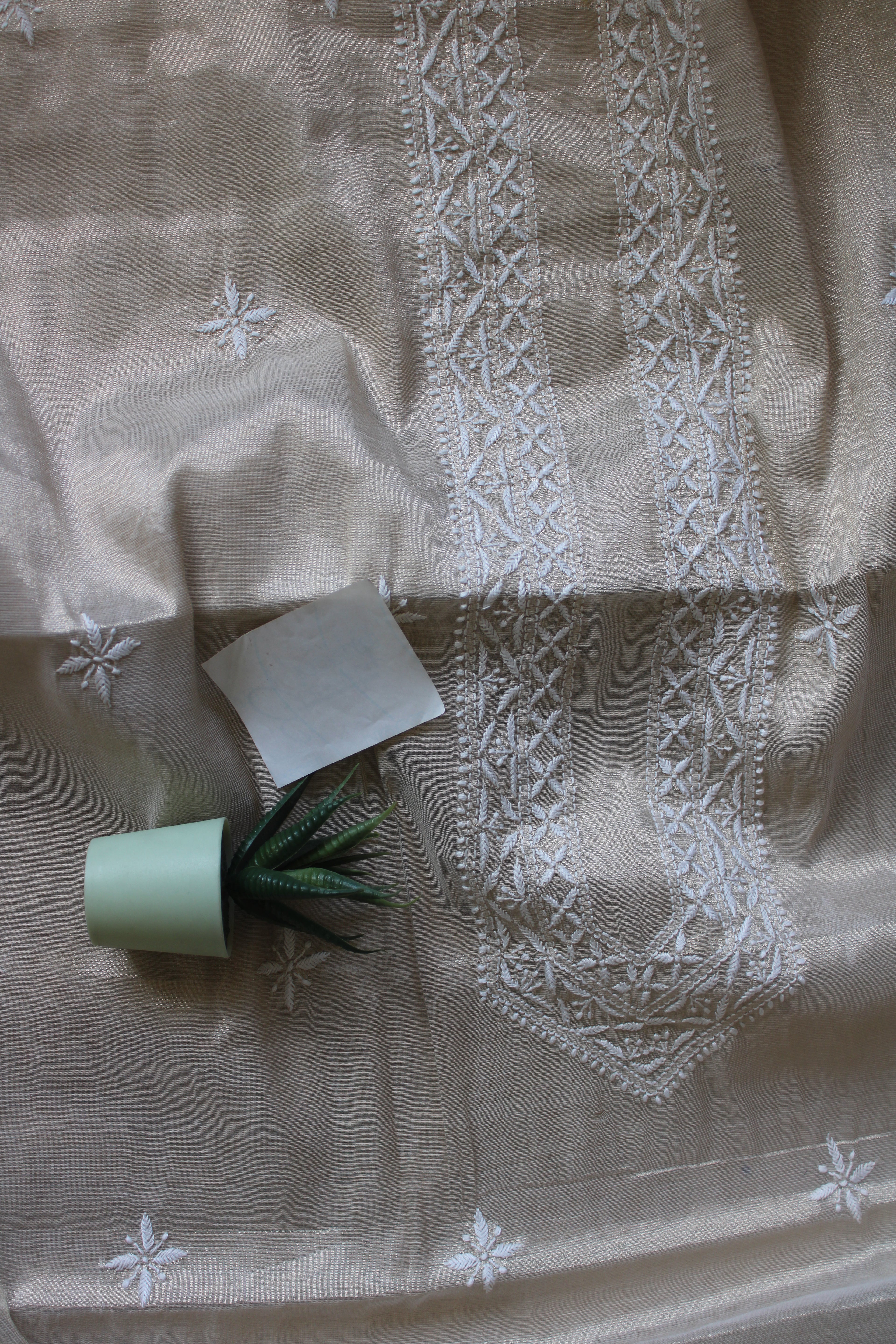 Lucknowi Handcrafted Chanderi Unstitched Mens Kurta Fabric 10