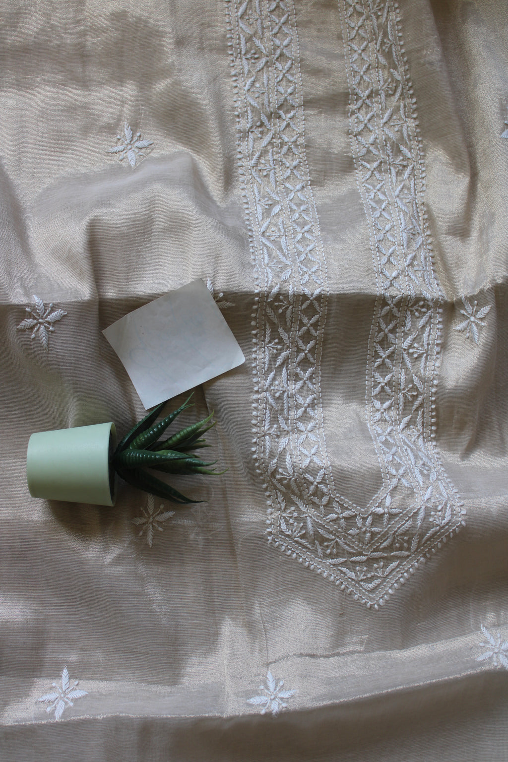 Lucknowi Handcrafted Chanderi Unstitched Mens Kurta Fabric 10