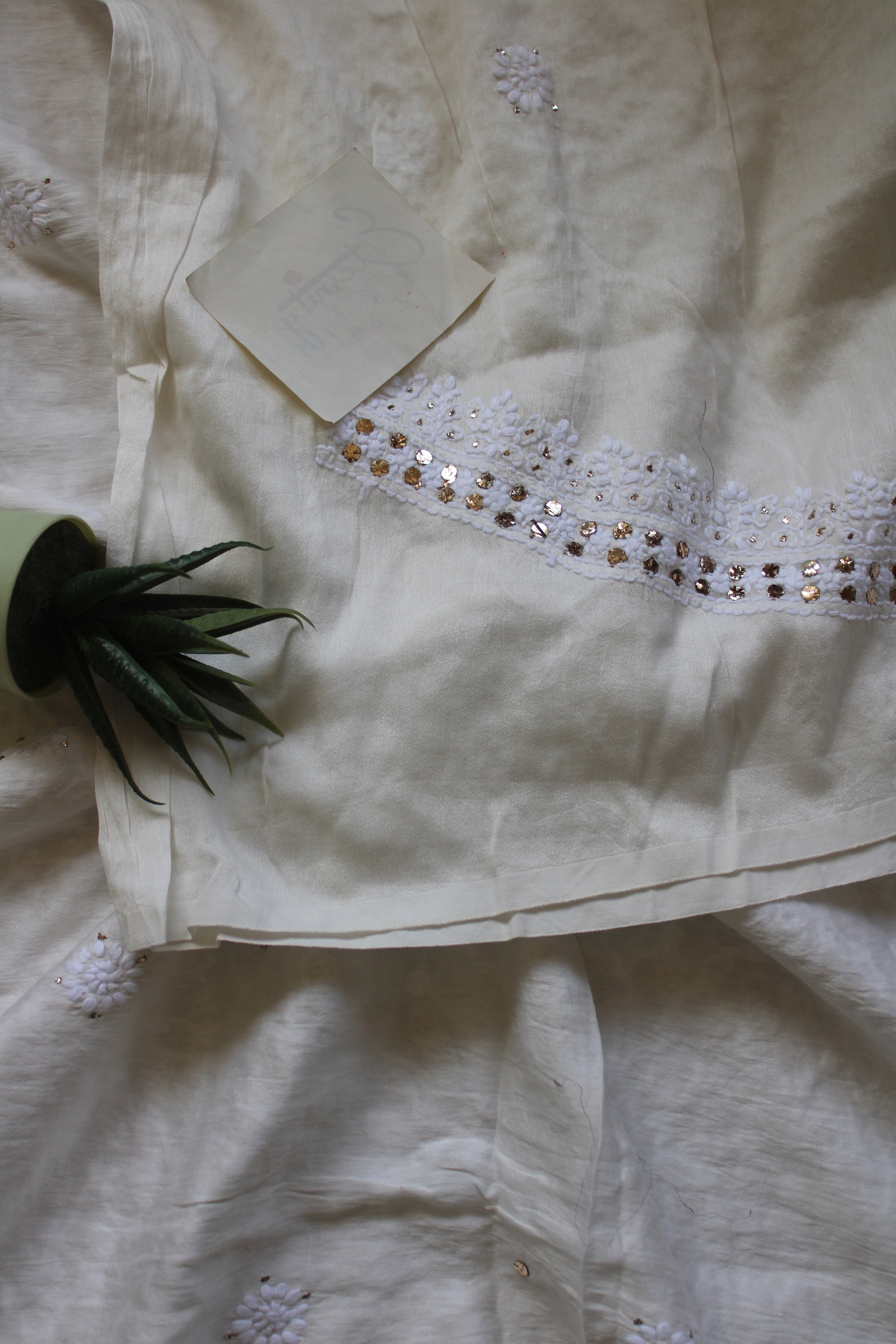 Lucknowi Handcrafted Chanderi Unstitched Mens Kurta Fabric 07