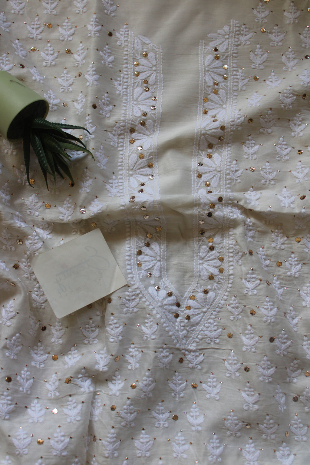 Lucknowi Handcrafted Chanderi Unstitched Mens Kurta Fabric 07