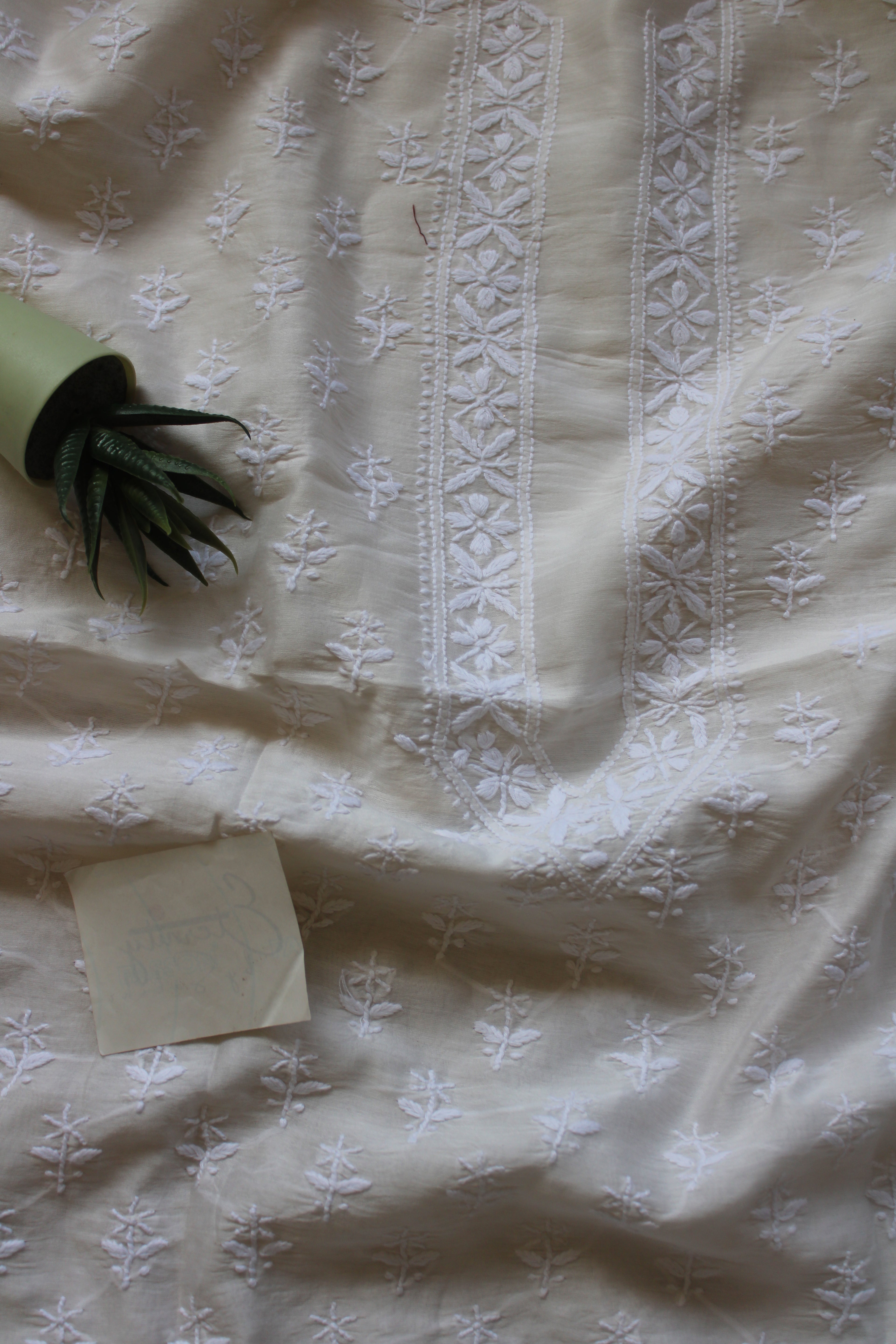 Lucknowi Handcrafted Chanderi Unstitched Mens Kurta Fabric 08