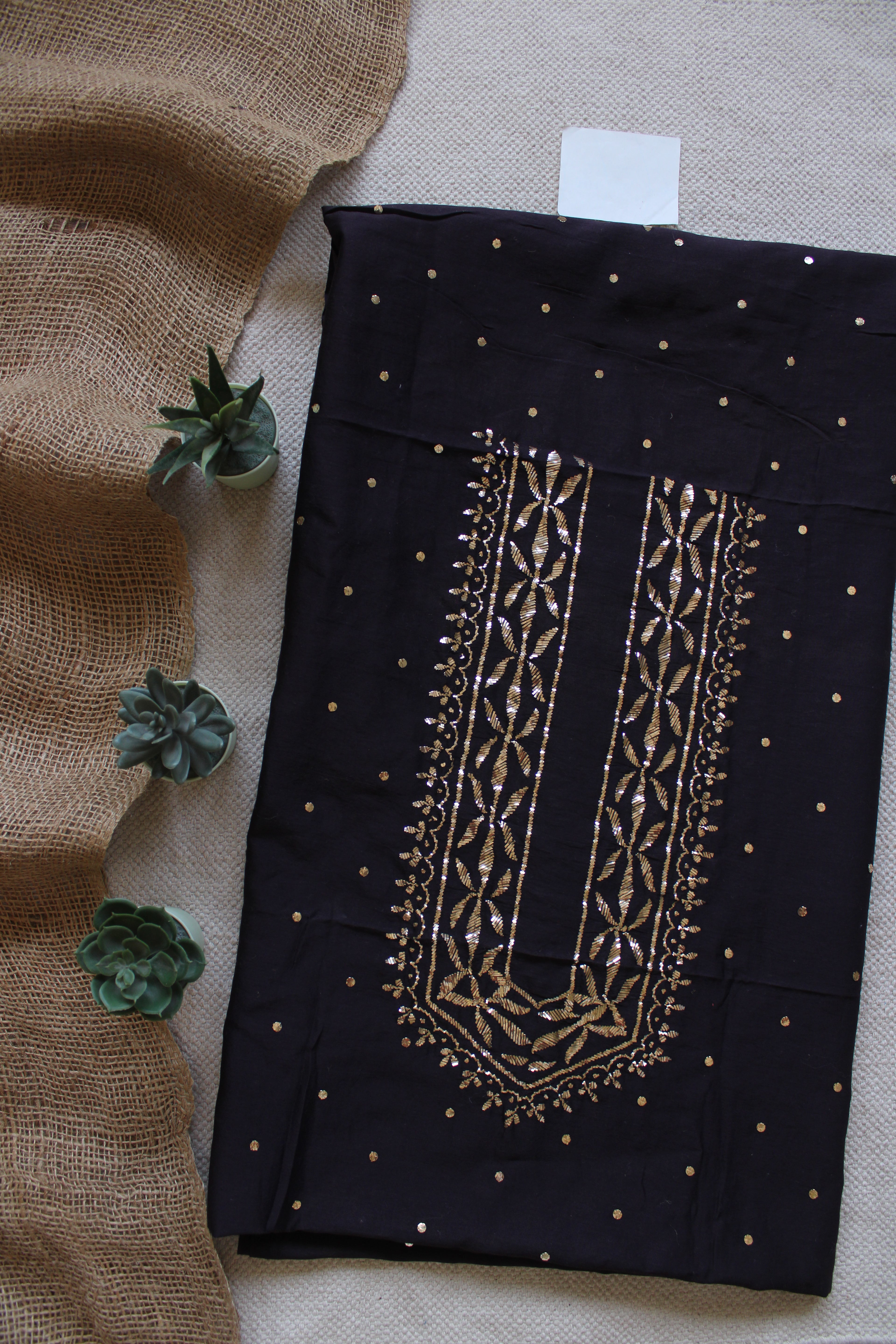 Lucknowi Handcrafted Chanderi Unstitched Mens Kurta Fabric 03