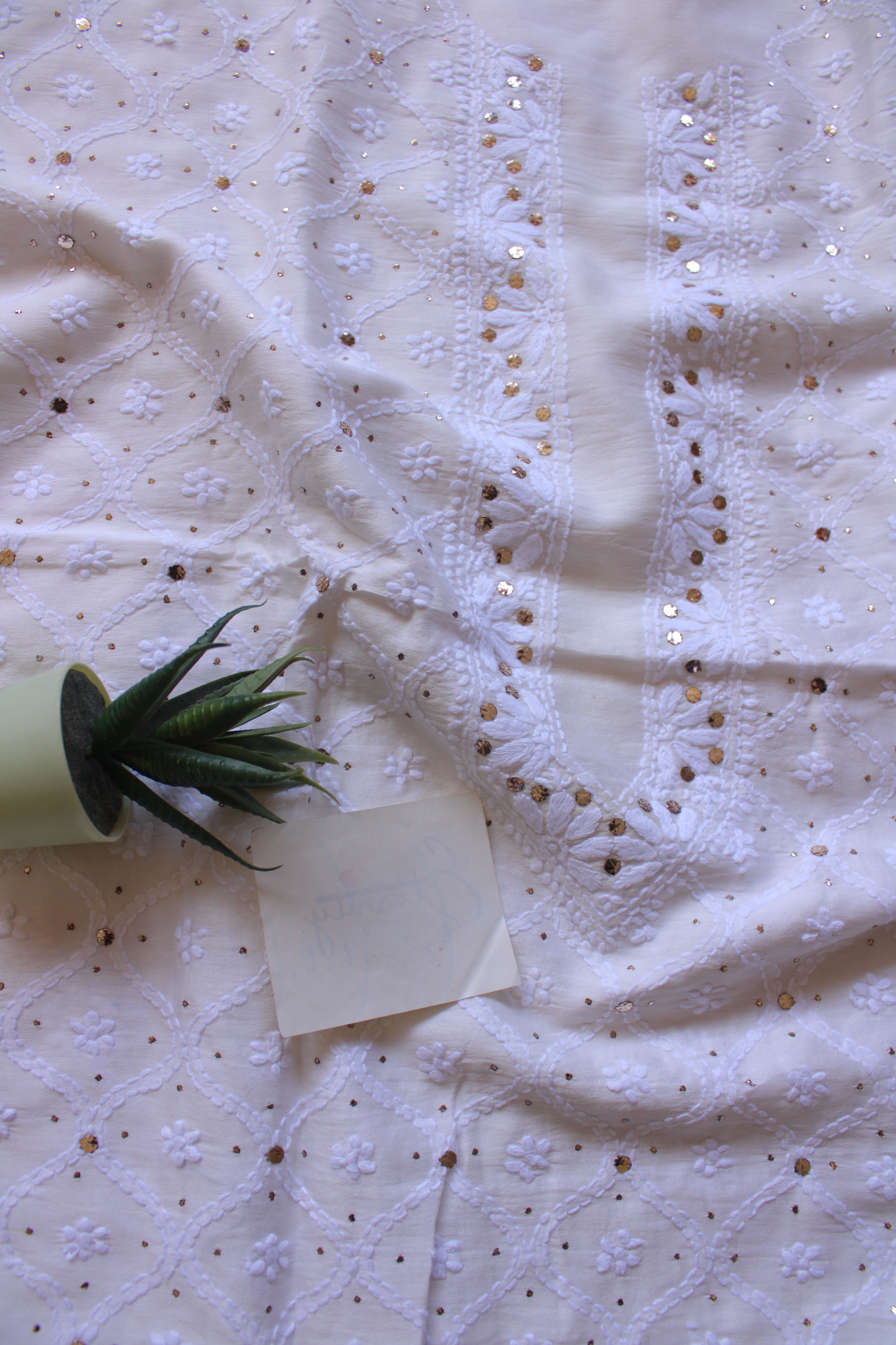 Lucknowi Handcrafted Chanderi Unstitched Mens Kurta Fabric 09