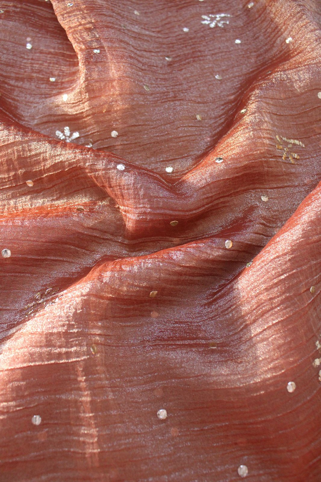 Orange Crush Tissue Kurta Fabric