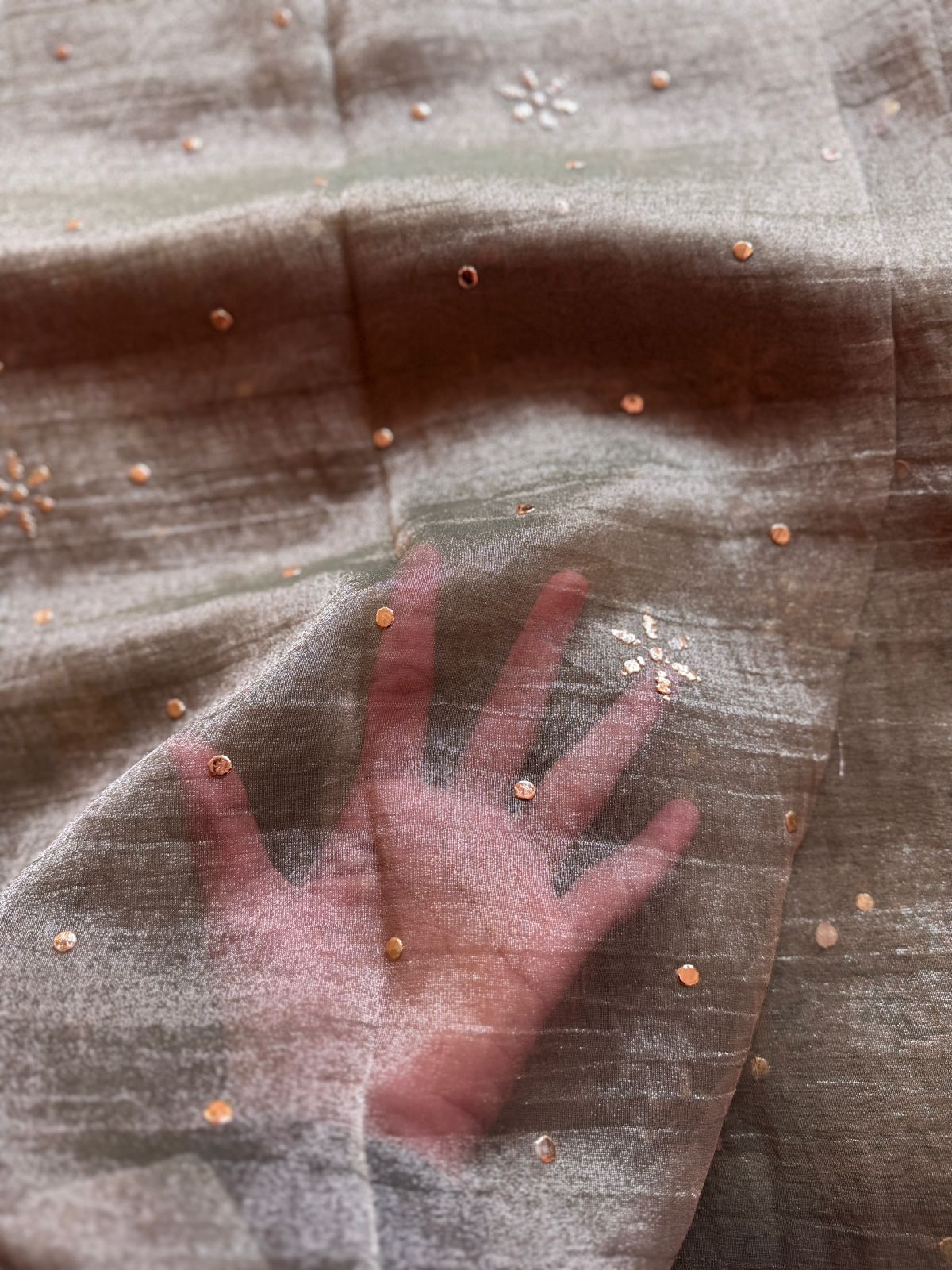 Mint Green Crush Tissue Kurta Fabric