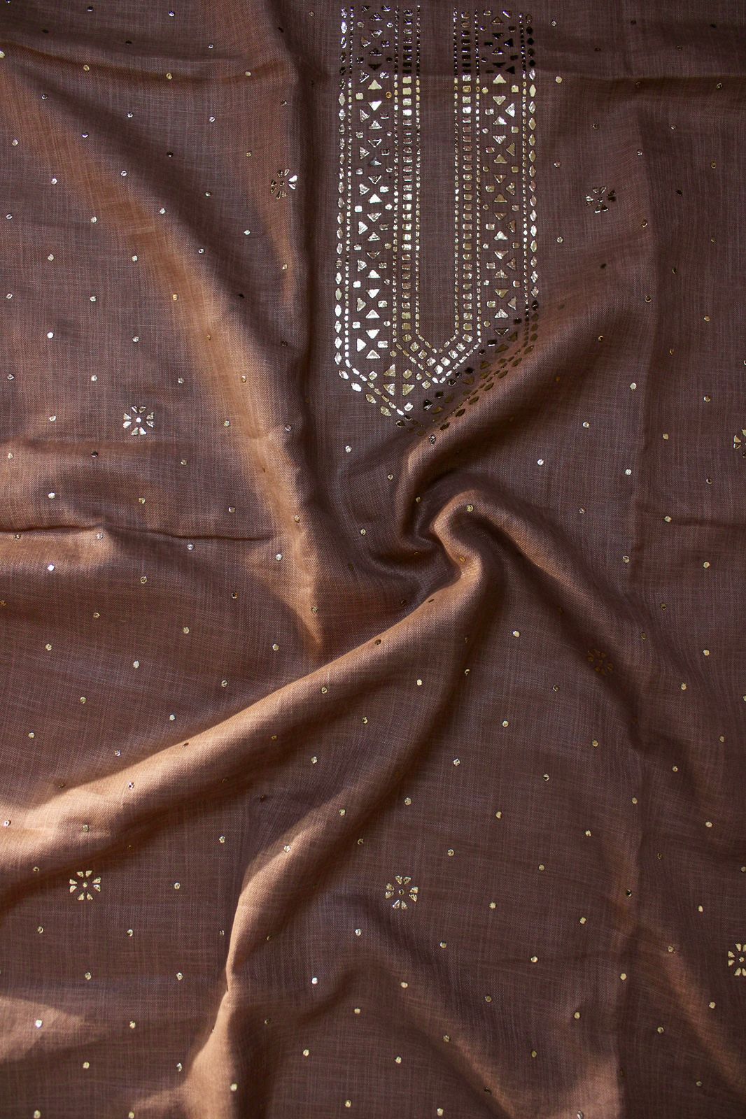 Linen Mud Brown Kurta Fabric