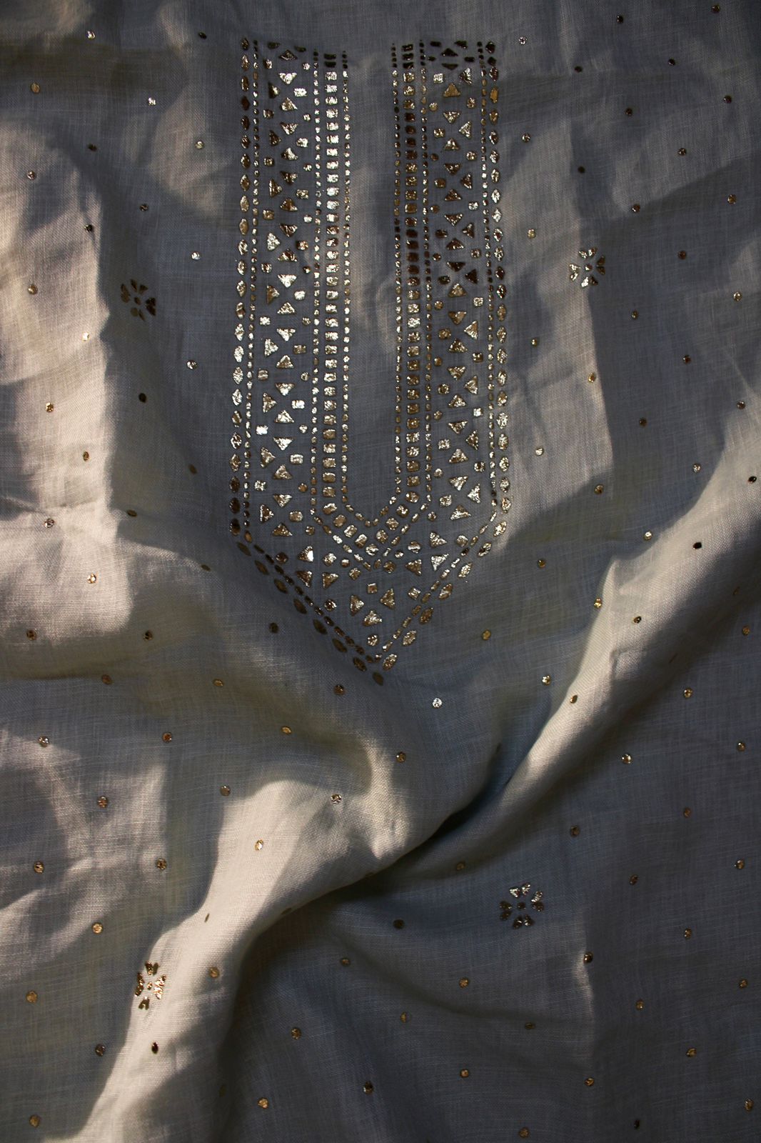 Linen Ice Blue Kurta Fabric