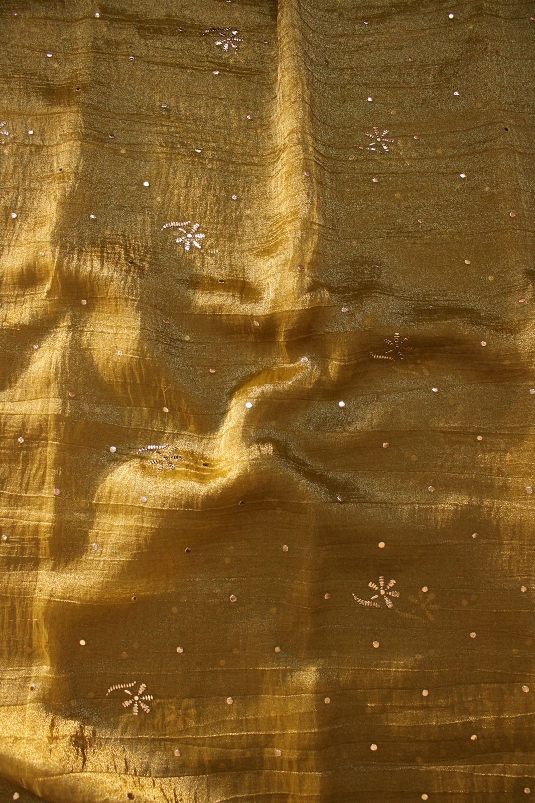 Yellow Crush Tissue Kurta Fabric