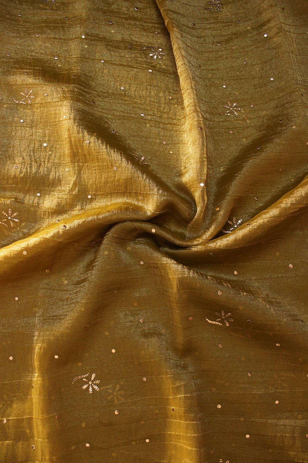 Yellow Crush Tissue Kurta Fabric