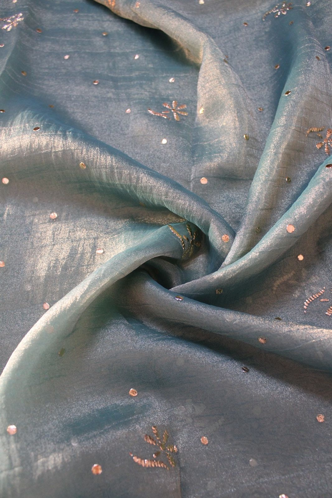 Sage Green Crush Tissue Kurta Fabric